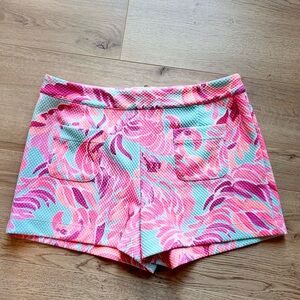 Lilly Pulitzer Alycia Poolside Blu Love Shorts Women's Size 6 Texturized Preppy